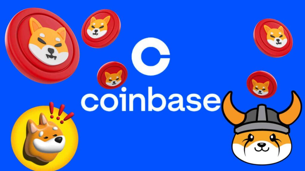 coinbase image with shib, bonk and floki